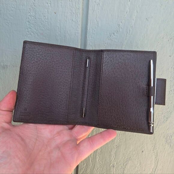 Vintage Gucci GG Monogram Agenda Cover Canvas and Leather with Pen - Picture 6 of 10